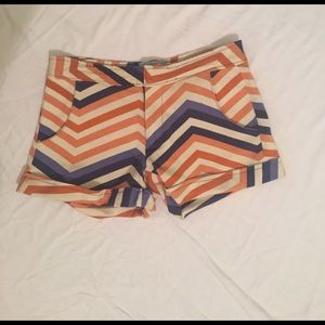 Chevron Shorts. Ruffles on back pockets