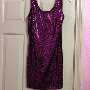 Black&Purplish Pink bedazzled dress ❤