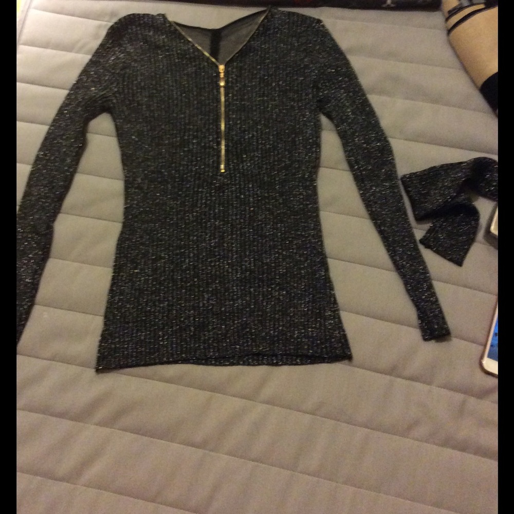 Sexy stretch sweater with Lace perspective back