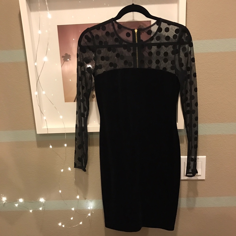 🆕 Juicy Couture Sheer Polka Dot Velour Dress