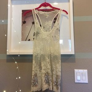 Free People Lace Sequin Tank Tunic