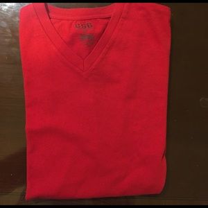 Red Men's V Neck