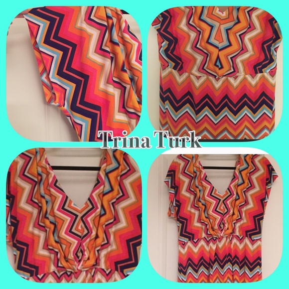 TRINA TURK Retro Chevron Dress. Very Slimming 😉 - Picture 2 of 3