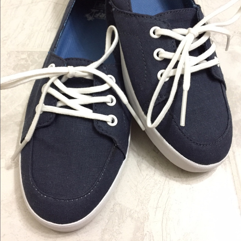 VANS navy blue palisades slip-on espadrilles
