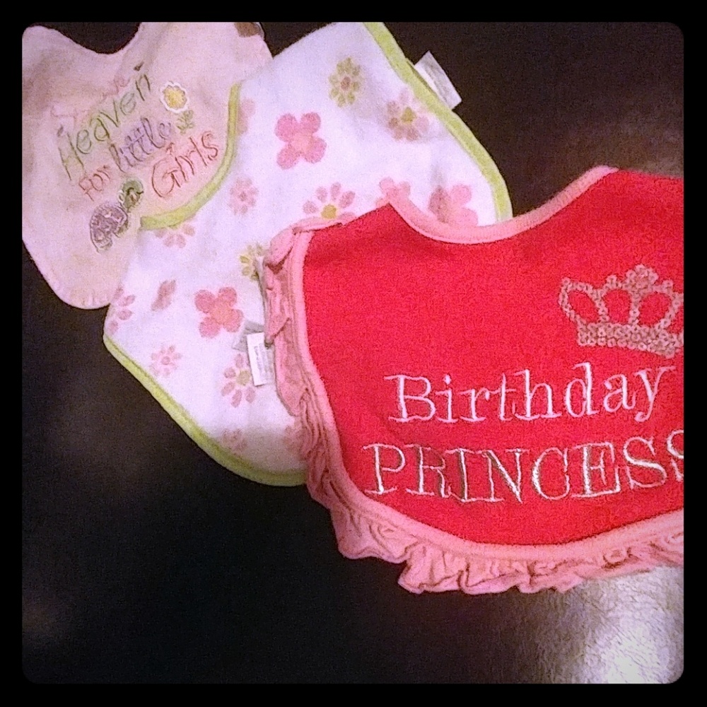 (Bundle) 3 girl bibs