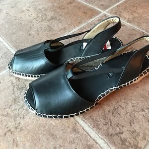 Steven Steve Madden black sandals espadrilles NWOB