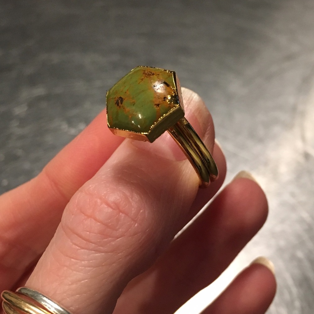 Gold Plated Natural Stone Ring