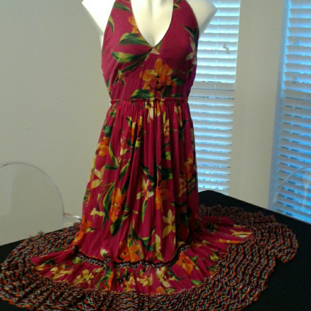 Floral Print Designer Halter Sundress