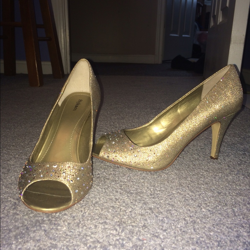 Diamond Peep Toe Heels