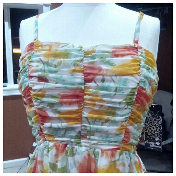 Sequin Hearts multi colored flower sundress - Picture 3 of 8