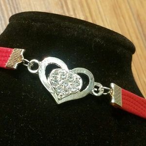 NEW HEART WITH RHINESTONES BRACELET
