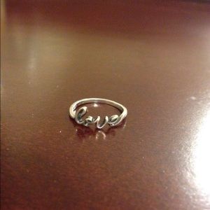 Sterling Silver Love Ring size 5