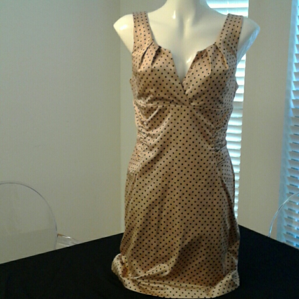 Bisou Bisou Polka Dot Ruched Dress