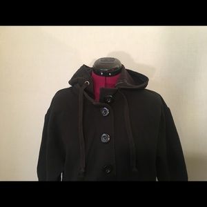 3/4 Sleeve Black Hoodie