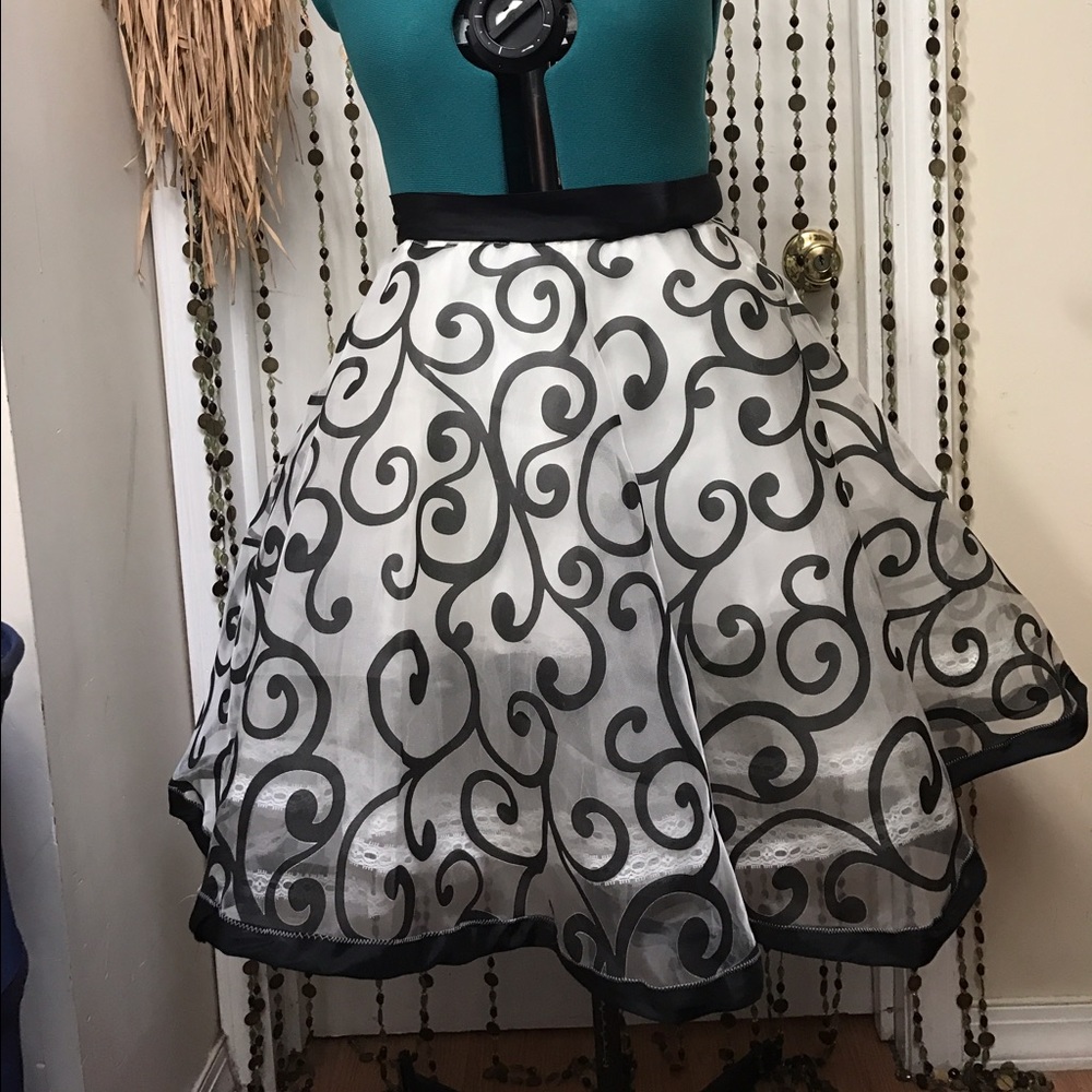 Black sheer tulle skirt