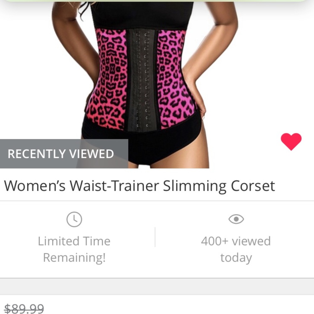 Waist trainer corset- pink cheetah