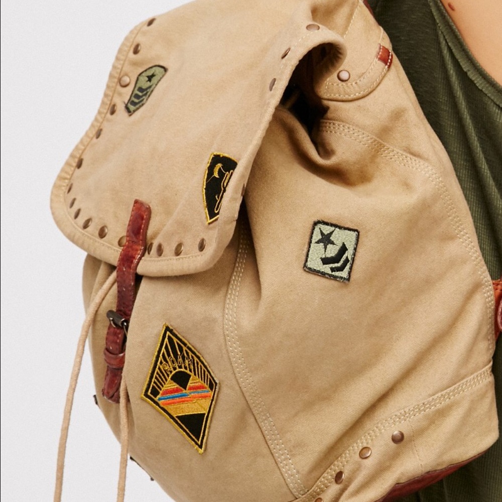 FREE PEOPLE Thunderbird Backpack leather canvas - Picture 3 of 8