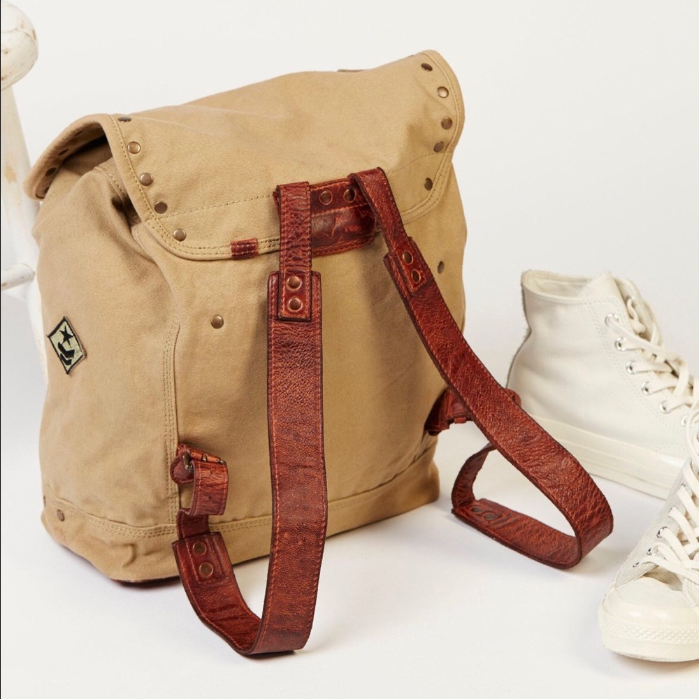 FREE PEOPLE Thunderbird Backpack leather canvas - Picture 5 of 8