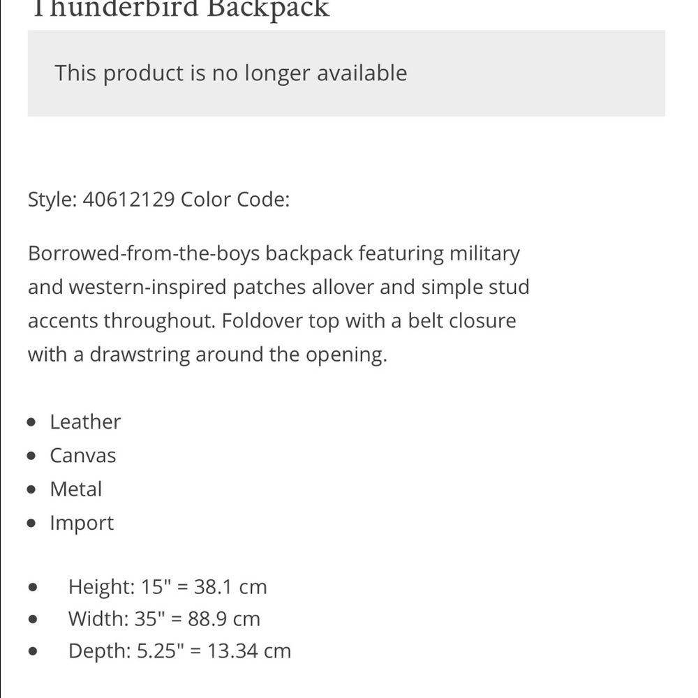FREE PEOPLE Thunderbird Backpack leather canvas - Picture 6 of 8