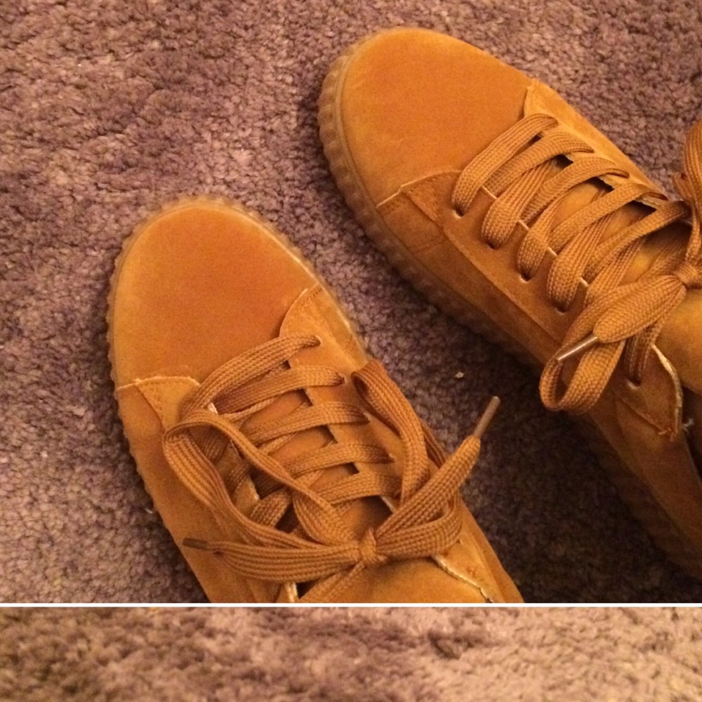 👞Camel suede sneaker/Rihanna puma replica/Stylis