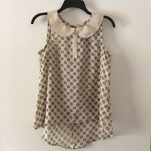 Polka dot sheer blouse