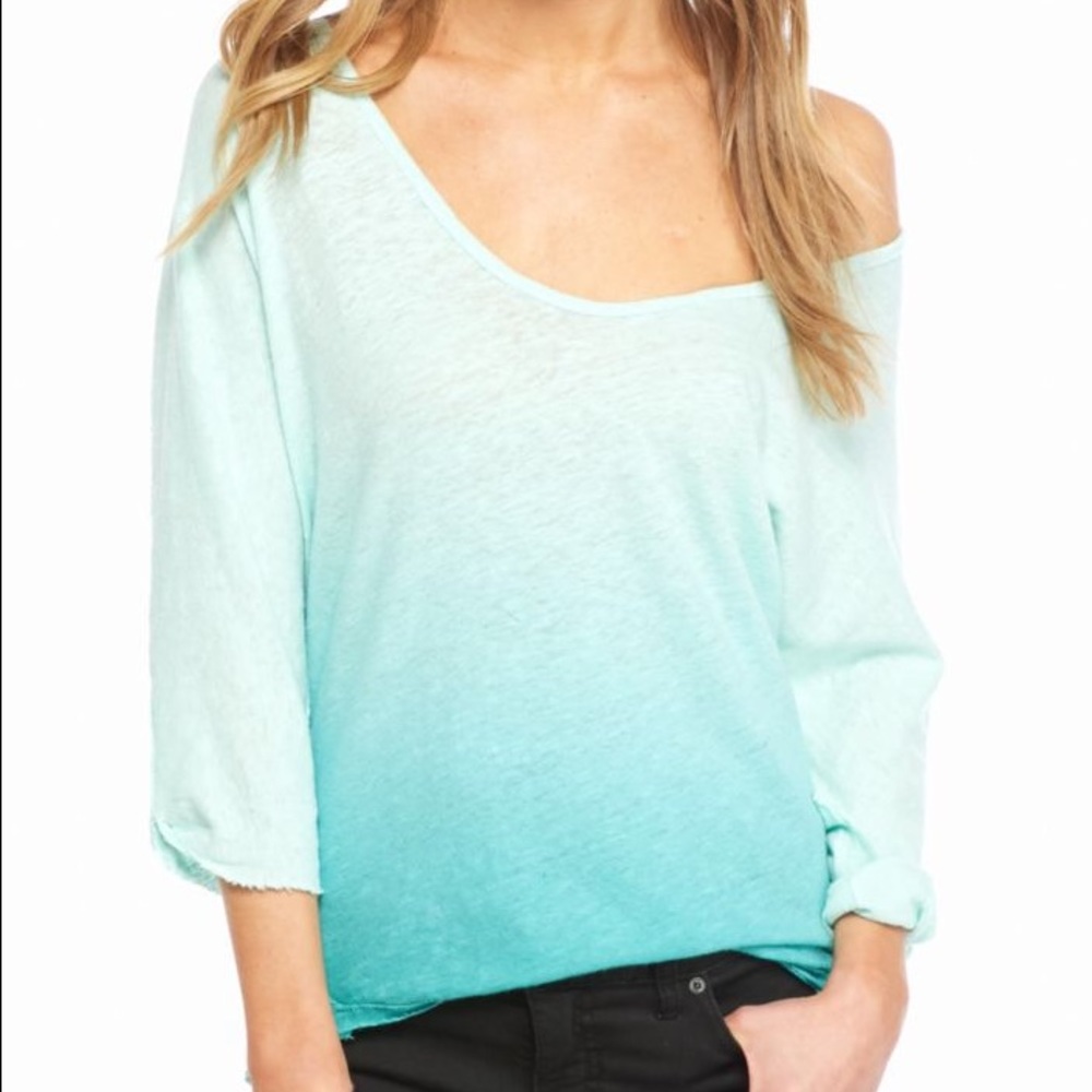Free People mint ombré shirt