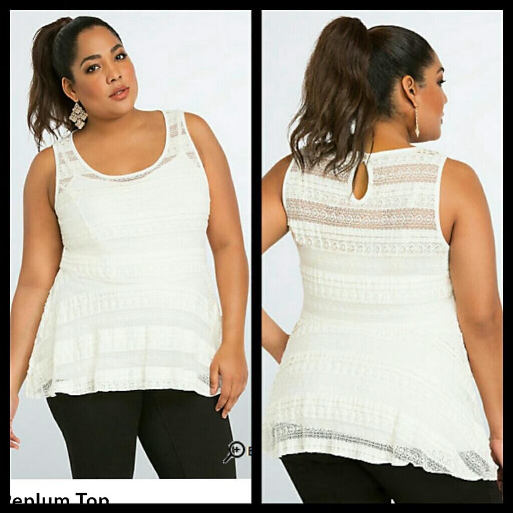 New Lace Peplum Top Torrid sz 5