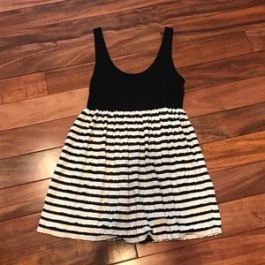 H&M black and white striped dress
