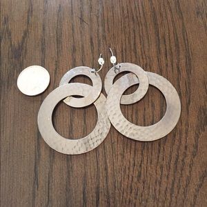 Dangle Circle Earrings in Gunmetal