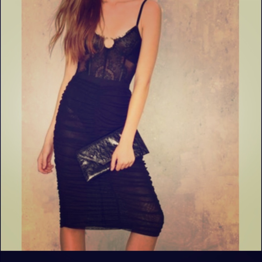 Nasty Gal Gather Round Mesh Midi Skirt