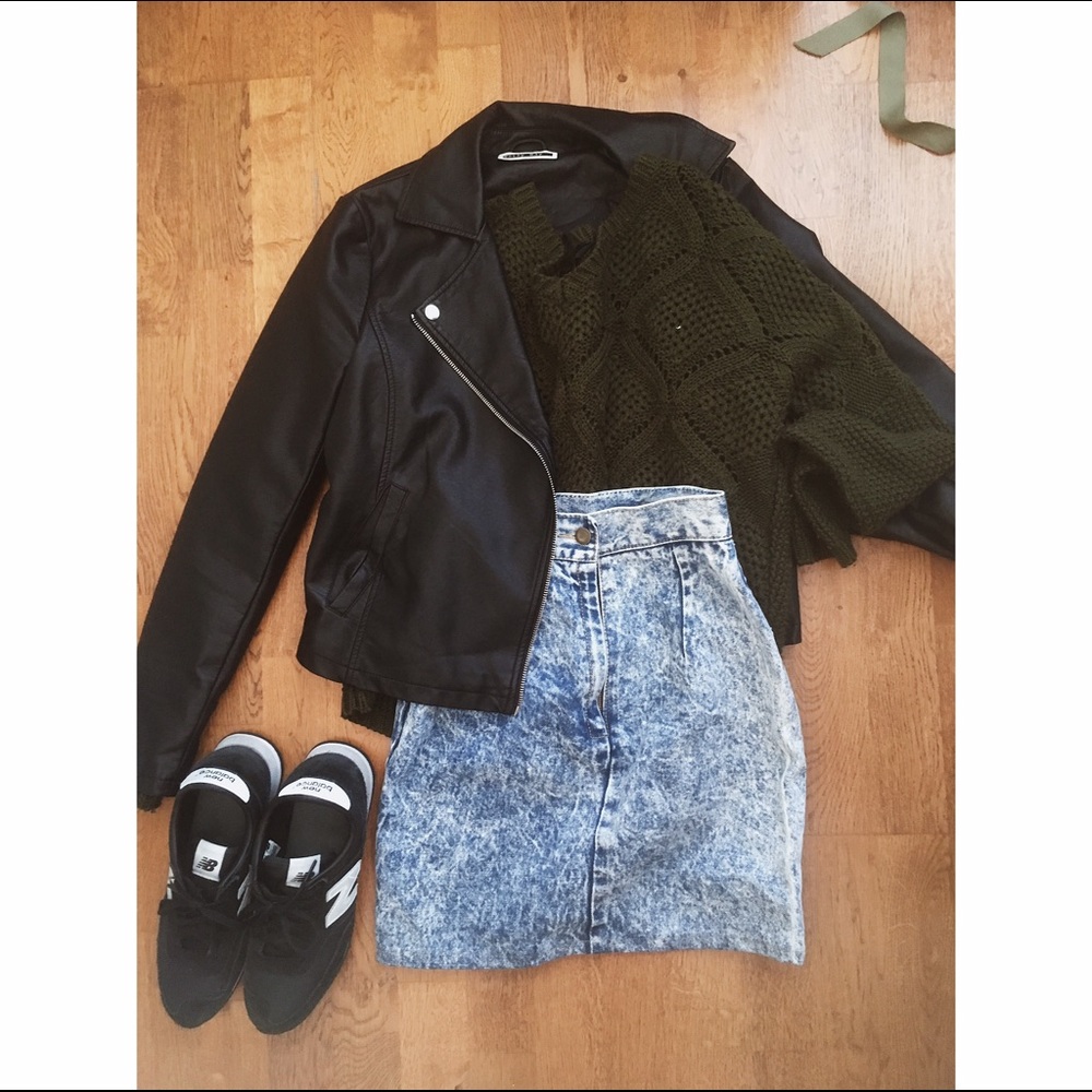 Thrifted denim skirt