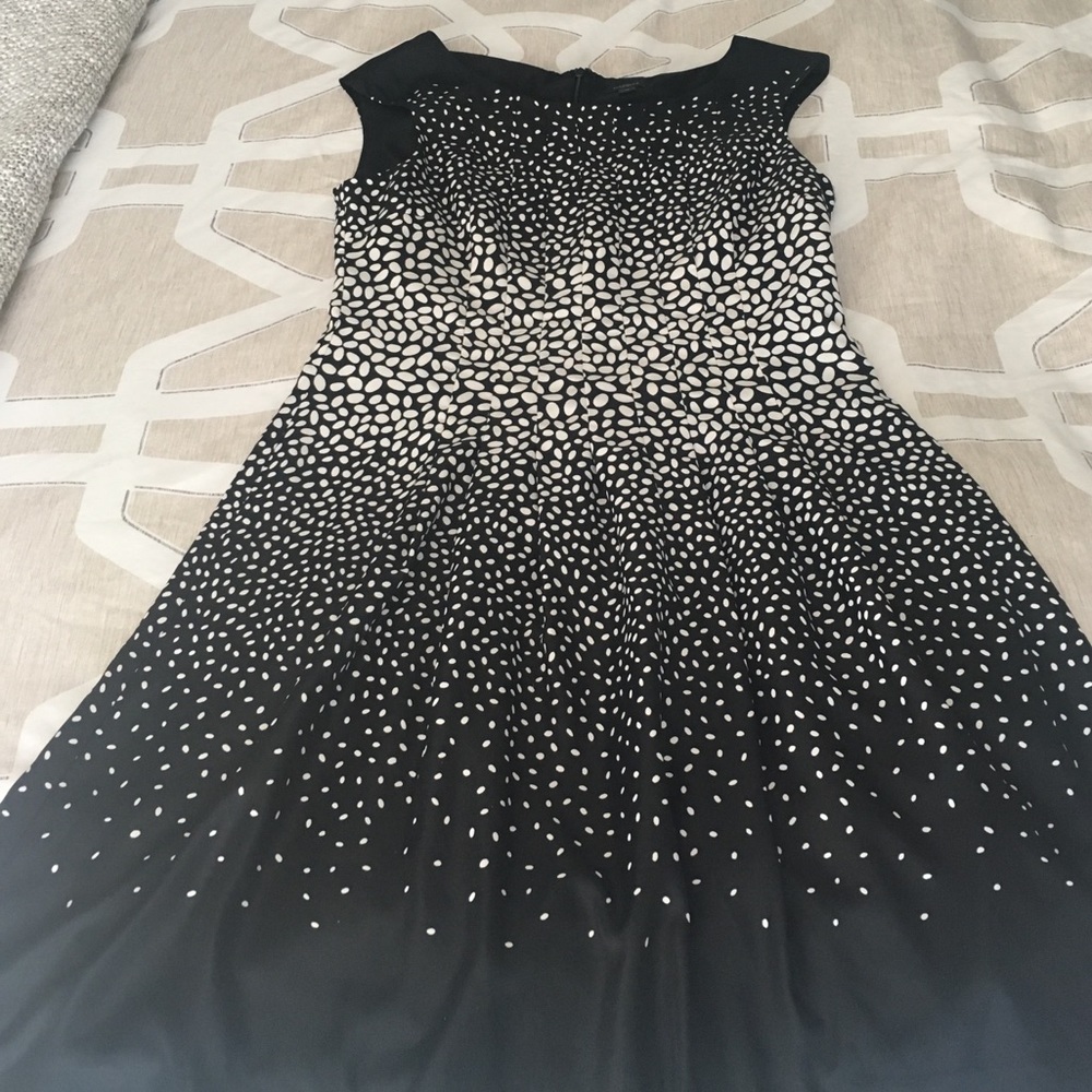 Ann Taylor silky black and white dress. Size 10.