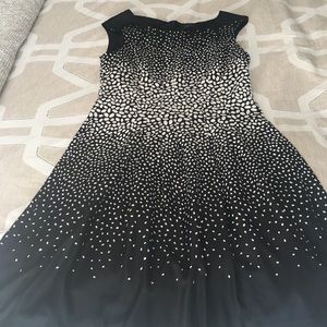 Ann Taylor silky black and white dress. Size 10.
