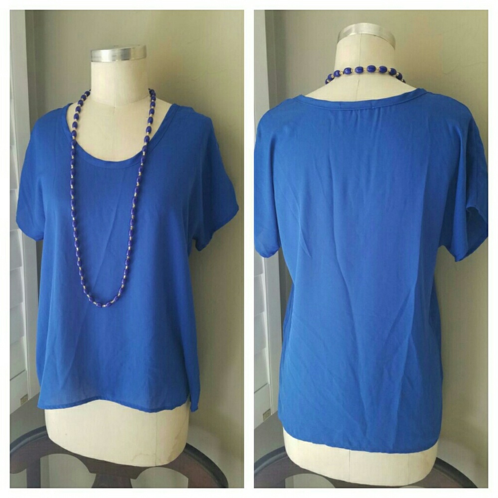 Basic Blue Shift Blouse