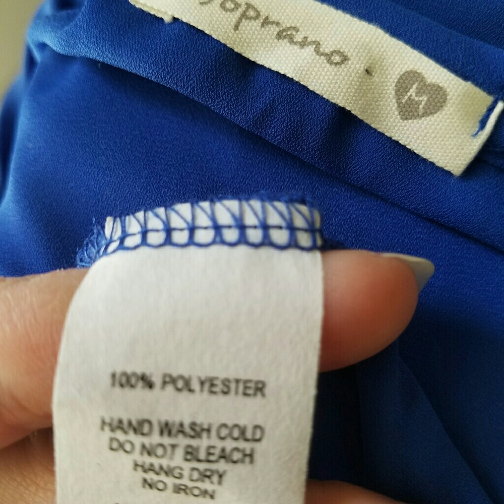 Basic Blue Shift Blouse - Picture 3 of 4