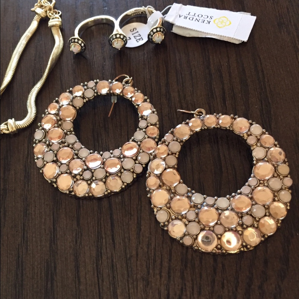 Rhinestone Studded Statement Earrings