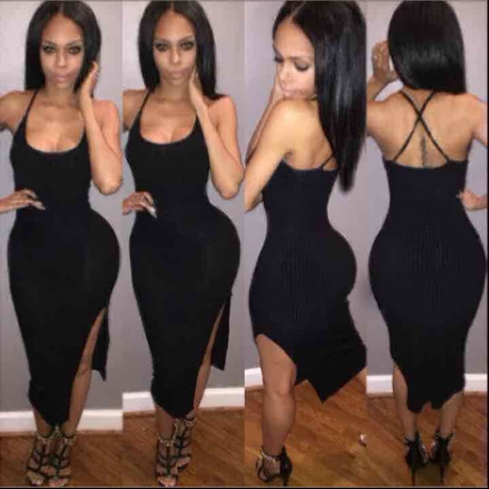 NWOT ribbed black dress