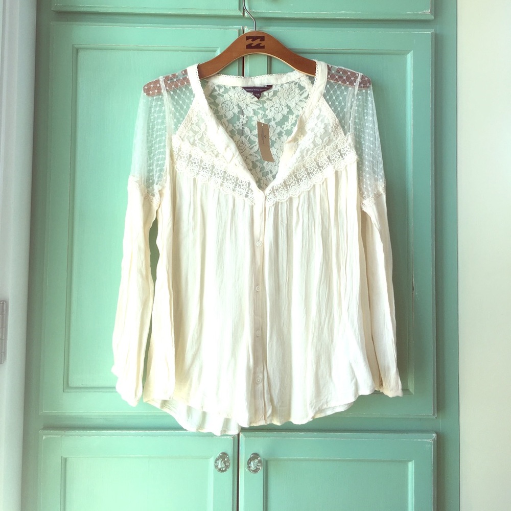 American Eagle Outfitters Crocheted Lace Top
