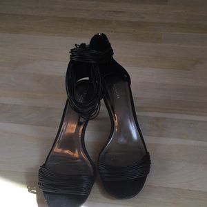 Coach black leather sandals heels Size 10