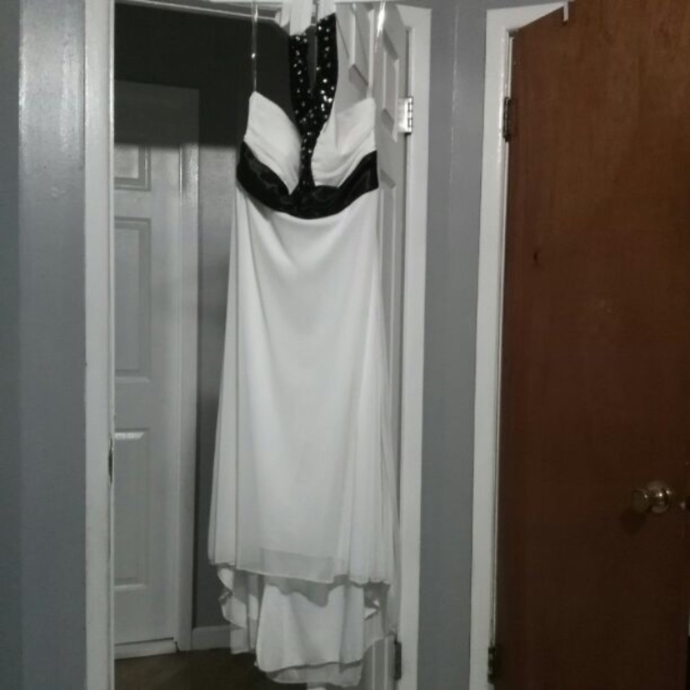White high low halter special occasion dress