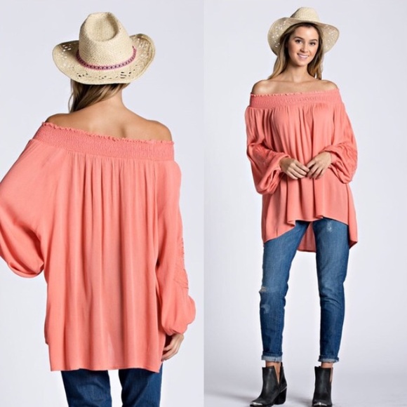 ➖Last One➖ Khaki Off Shoulder Embroidered Tunic - Picture 5 of 6