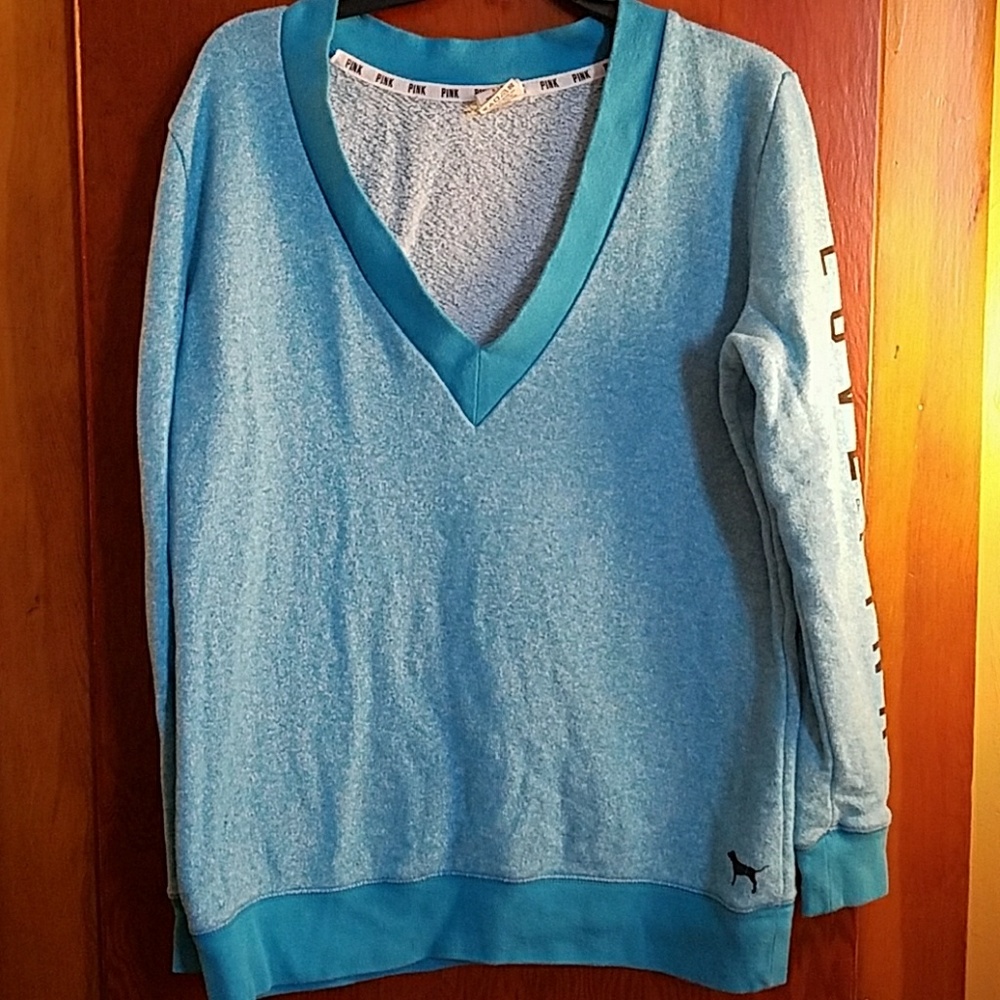 Victoria's Secret PINK  Deep V-neck Fleece Top