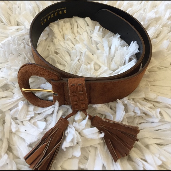Express Accessories - Express Suede Tassel Boho Festival Belt