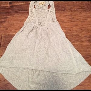 Hi low lace keyhole back tank top Hollister