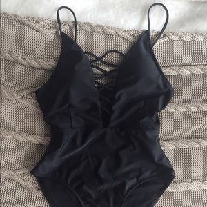Strappy Laceup Swimsuit NWOT