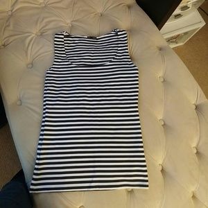 Zara navy/white striped tank
