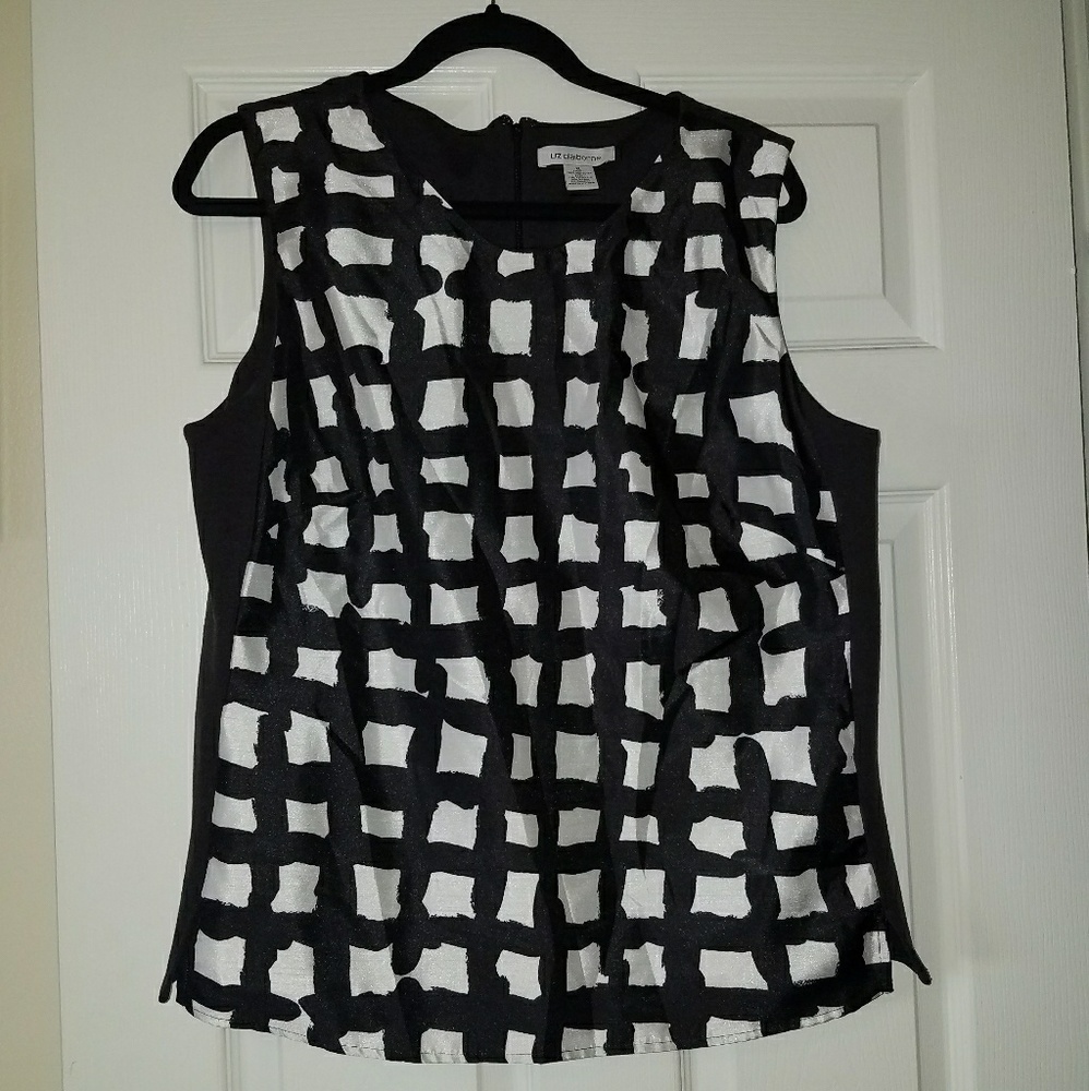 LIZ CLAIBORNE black and white suit top