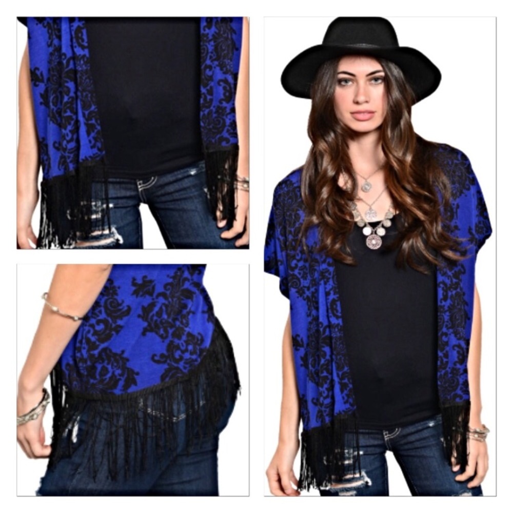 Floral Sexy Boho Chic Fringe Cardi Kimono Sold - Picture 3 of 3