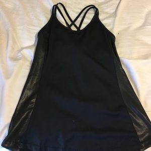Black, cross backed, built in bra workout cami