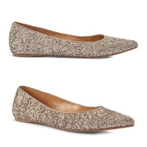 Chico's Jaycee Gold Glitter Ballet Flat - Size7.5